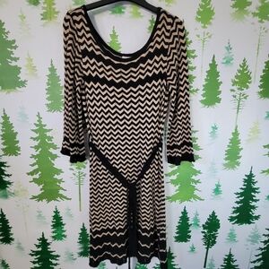 Julian Taylor Chevron Scoop Neck Dress.